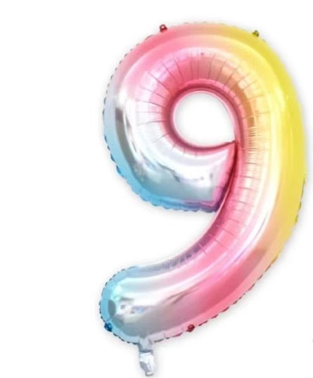 Number Balloon 9 Rainbow  32"