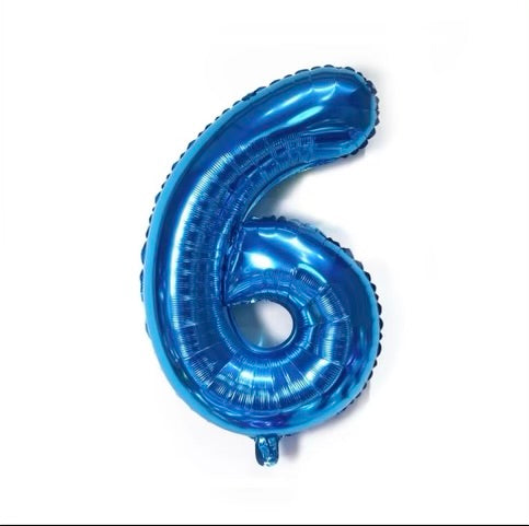 Number Balloon 6 Blue  32"