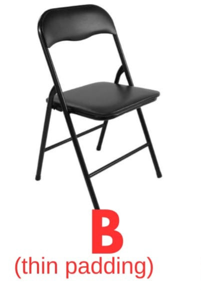 Foldable padded chair - black
