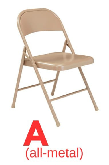 Foldable metal chair - biege