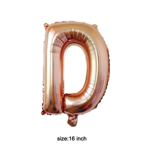Letter balloon "D" 16" rose gold
