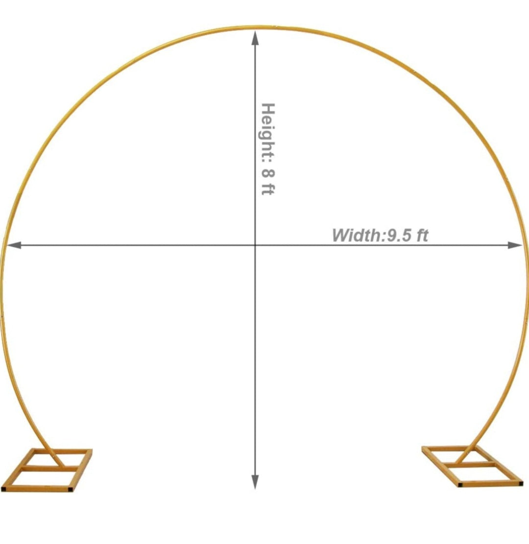Half circle gold arch rental