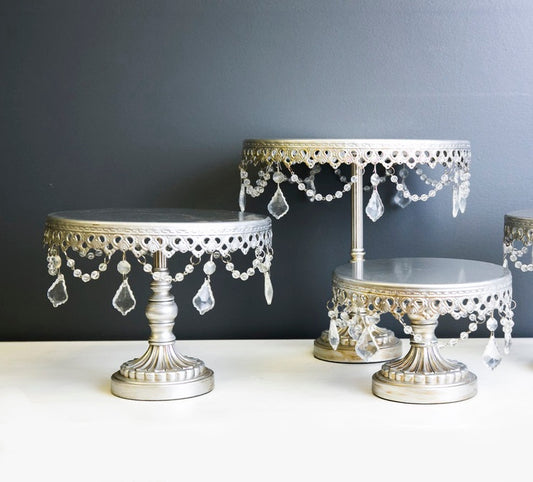 Silver cake stand set