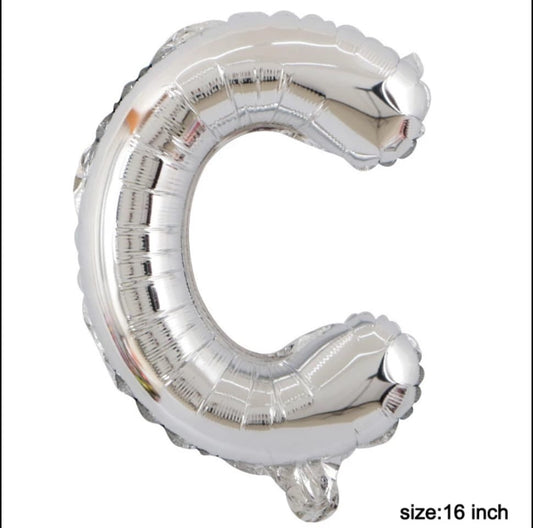 Letter balloon "C" 16" Silver