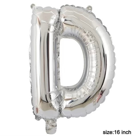 Letter balloon "D" 16" Silver