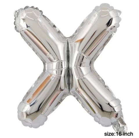 Letter balloon "X" 16" Silver